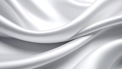 White silky fabric with waves and folds.