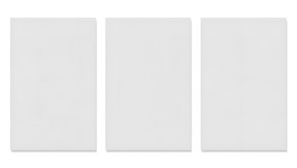 Triptych of Blank White Canvas Panels: Perfect for Mockups & Design Projects