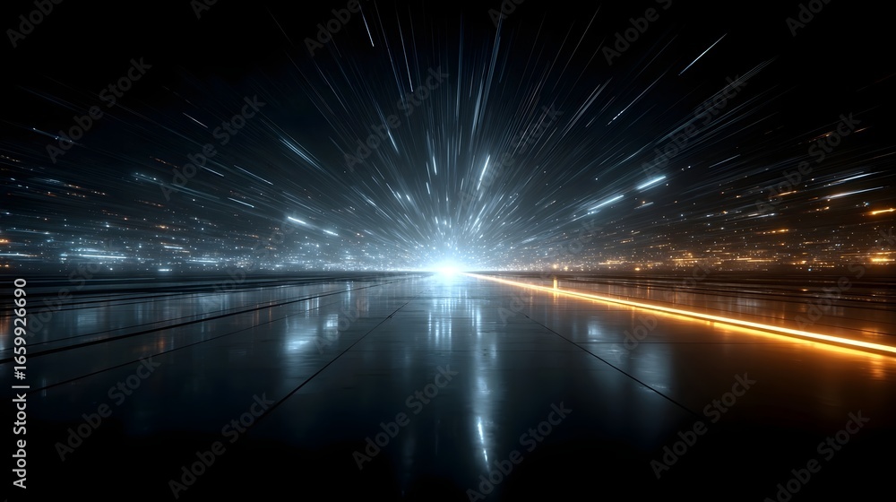 Poster a captivating image of a mysterious ethereal galaxy reflected in the still waters of an otherworldly