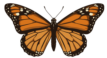 Fototapeta premium Vibrant monarch butterfly with detailed patterns in realistic style