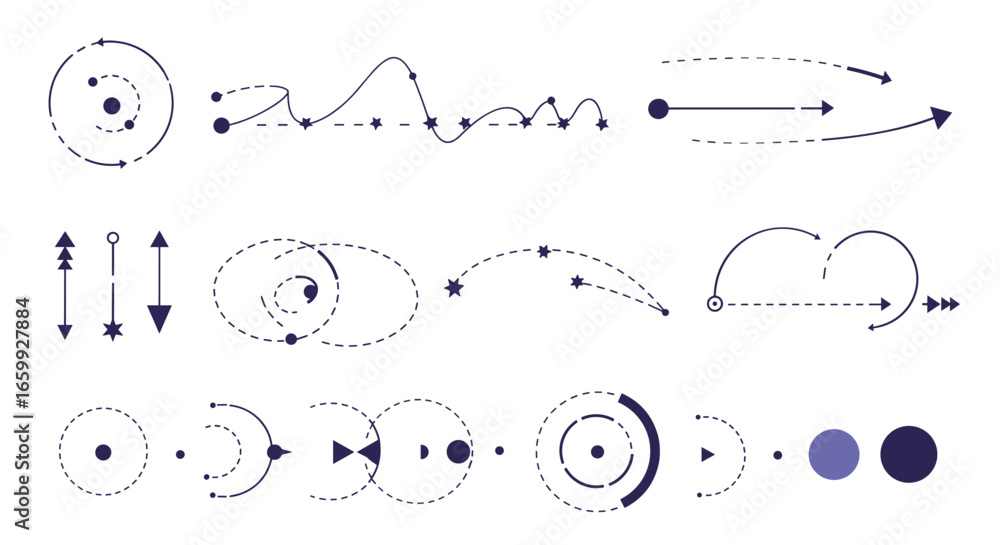 Aufkleber dynamic minimalist arrow and path designs for data visualization