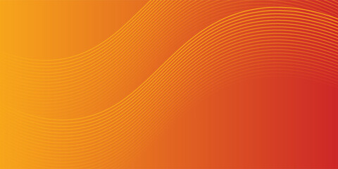 Abstract Red, Orange Waving Circles Lines Technology Background. Modern Orange Gradient with Glowing Lines, Shiny Geometric Shape Diagonal. for Brochure, Cover, Poster, Banner, Website, Header, flyer