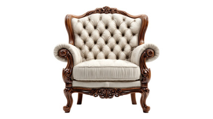 Elegant vintage armchair showcase interior design studio furniture display cozy environment front view classic aesthetic