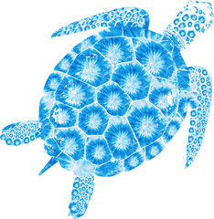Fototapeta premium Tie Dye Pattern Bohemian Print Sea Turtle Bright Aloha Surf Turtle