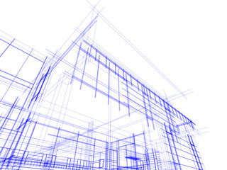 Obraz premium Architectural drawing of a house vector 3d illustration