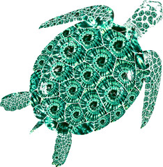 Tie Dye Pattern Bohemian Print Sea Turtle Bright Aloha Surf Turtle