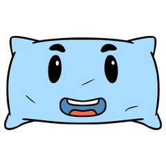 pillow character illustration hand drawn isolated vector