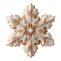 Fototapeta premium Decorative snowflake cookie decoration winter celebration food art cozy kitchen top view culinary creativity