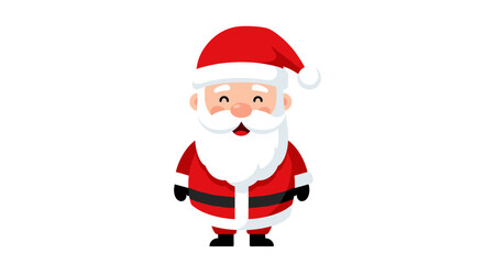 Cheerful santa claus in classic red suit with white beard