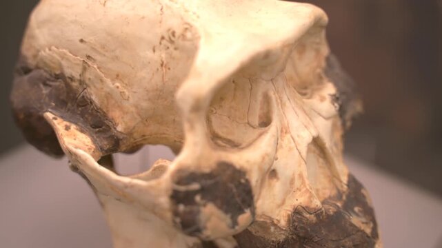 close up of a Neanderthal skull
