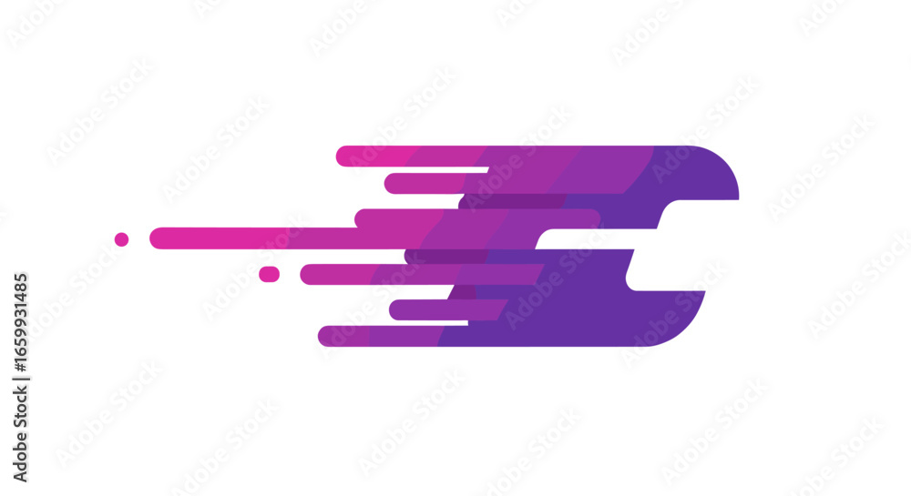 Poster dynamic gradient logo design with speed motion effect