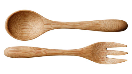Cooking essentials wooden spoon and fork set kitchen product photography minimalist close-up utensils