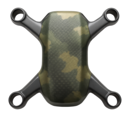 Self-healing drone shell with lightweight composite material and camouflaged appearance