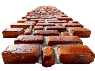 broken brick isolated on white