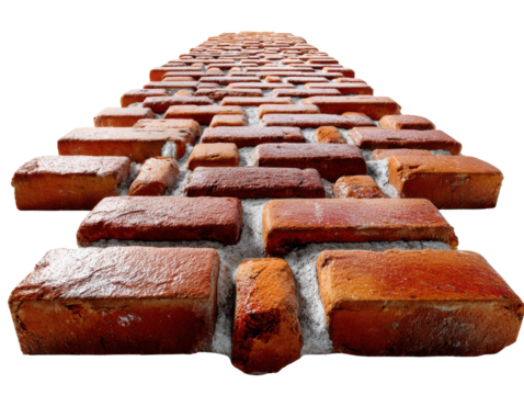 broken brick isolated on white