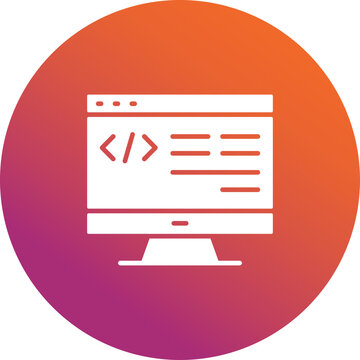 Coding  Gradient Circle icon, coding icon &ndash; programming, developer, code symbol