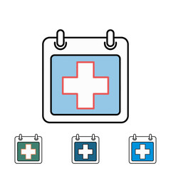 Medical Calendar Vector Icon Set for Doctor Appointment and Health Schedule