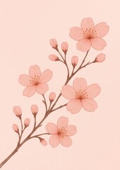 Delicate cherry blossom illustration