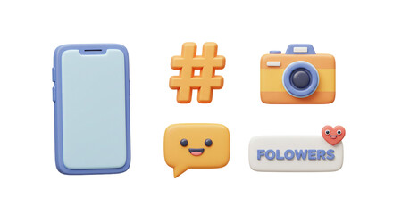 Vector illustration of mobile phone icons