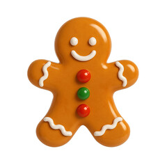 A delicious 3D gingerbread man, perfect for Christmas design Isolated on a Transparent Background. Generative AI