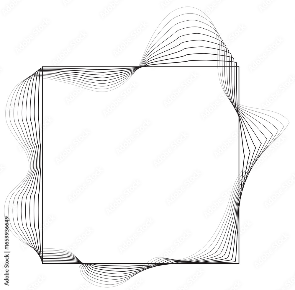 Poster square frame fluid shape line gradient. design element
