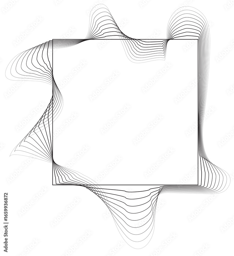 Poster square frame fluid shape line gradient. design element