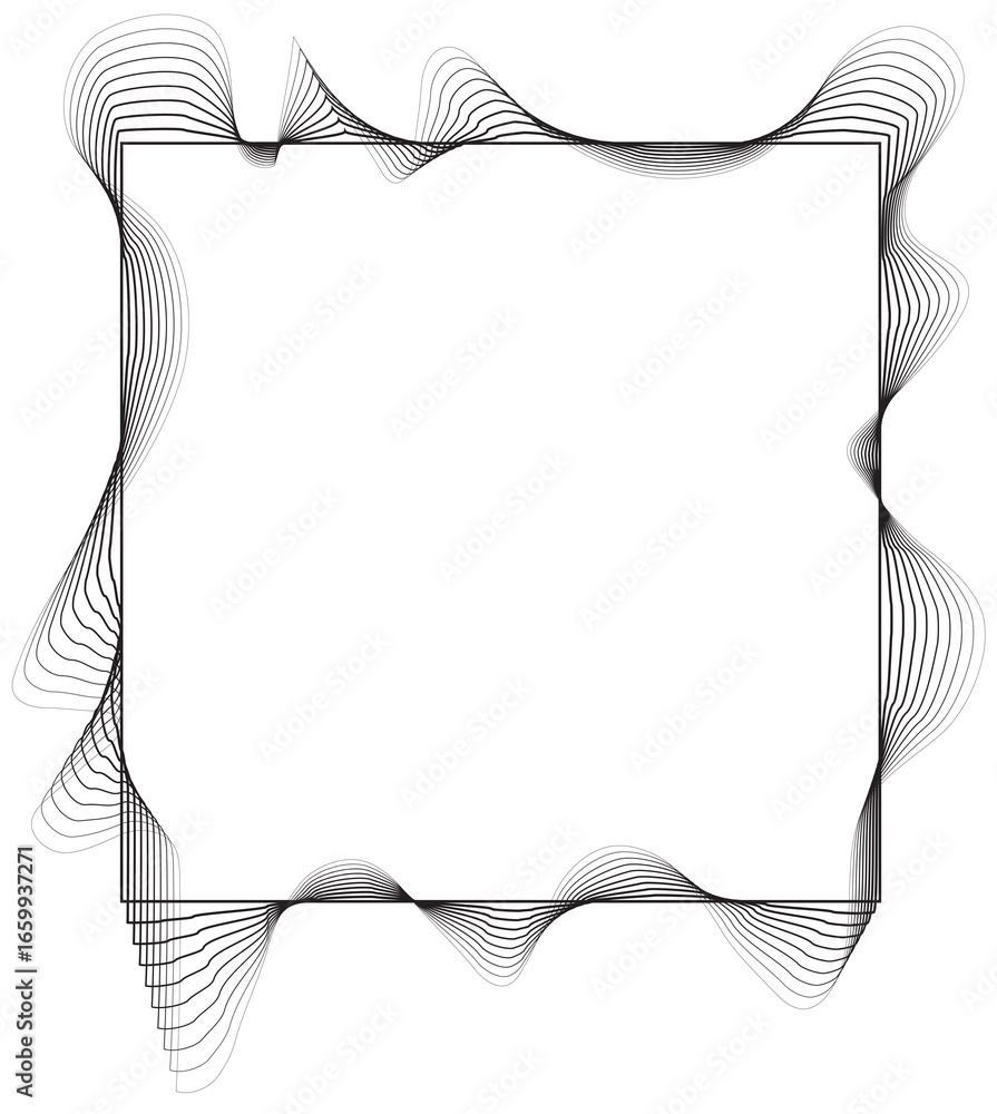 Poster square frame fluid shape line gradient. design element