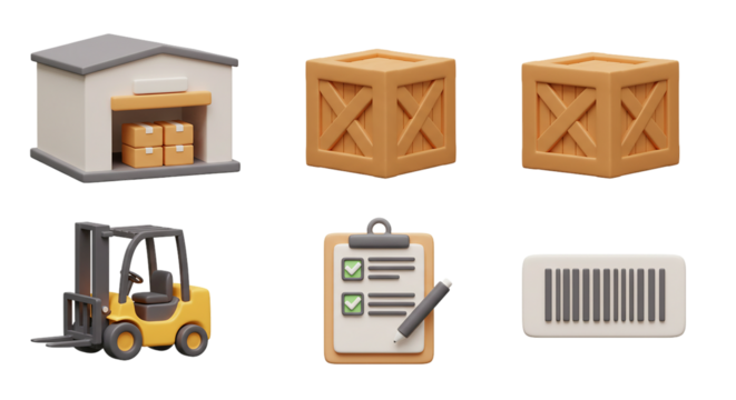 Forklift truck icon with box, delivery vector illustration, shopping cart, set of business signs