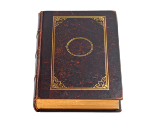 Ledger book isolated on white background, traditional accounting register with lined pages, classic cover, blank record sheets, financial management tool, archival stationery, professional documentati