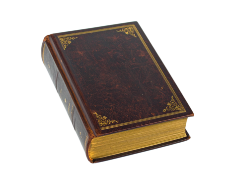 Ledger book isolated on white background, traditional accounting register with lined pages, classic cover, blank record sheets, financial management tool, archival stationery, professional documentati