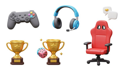 Fototapeta premium Red android character with a toy video game controller isolated on white