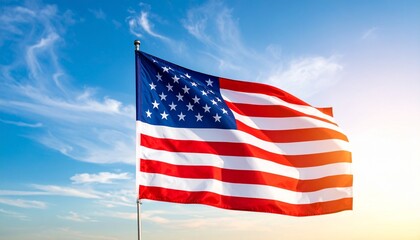 Obraz premium american flag on blue sky