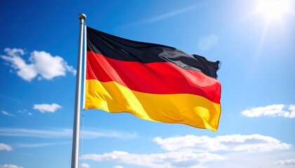 german flag in the wind