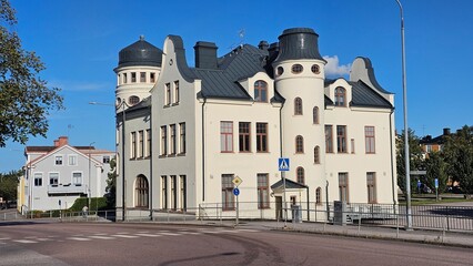 Sweden. Streets and houses in the city of Västervik in Sweden. Kalmar County. © Andrii