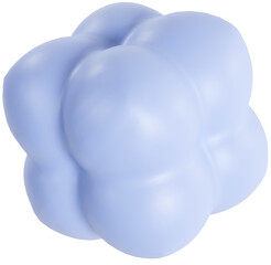 3D Playful pastel blue shape, creative graphic abstract form isolated clipart. Render of geometric modern y2k illustration