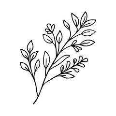 Trendy Floral Branch And Minimalist Flowers