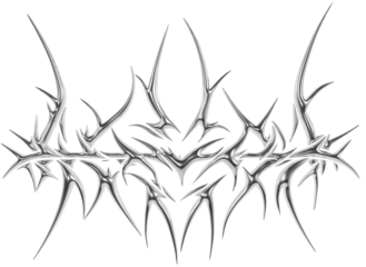 Abstract metallic futuristic 3D tribal y2k chrome shape, aesthetic cyber gothic style neotribal tattoo design