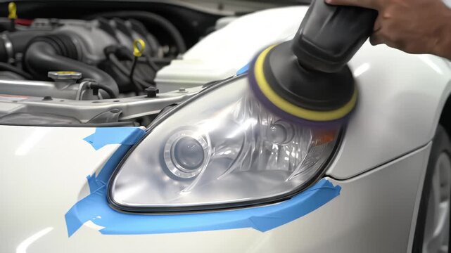 Restoring a Foggy Car Headlight with a Power Polisher