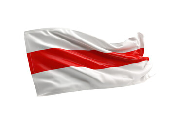 Naklejka premium Waving flag with white and red horizontal stripes
