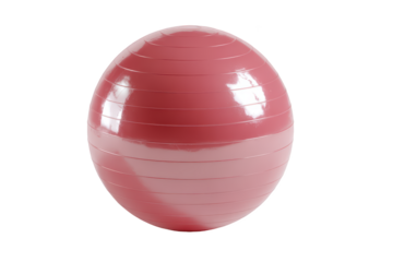Close-up of a pink fitness ball, split into two shades, on black background