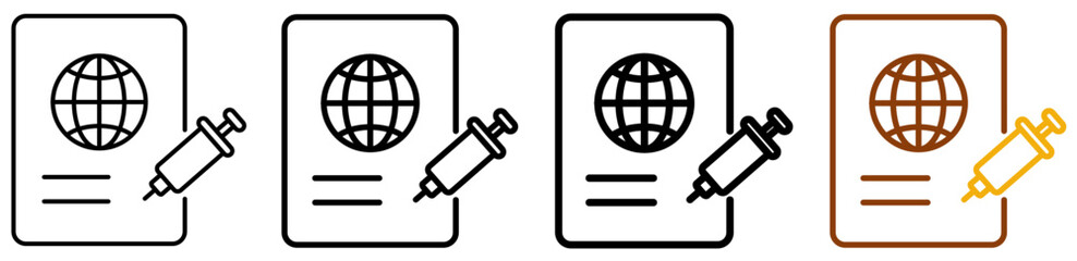 Vaccine central icon set in modern outline style for hospital dashboards, vaccination centers, and immunization program platforms, featuring multistyle stroke and full color variation set