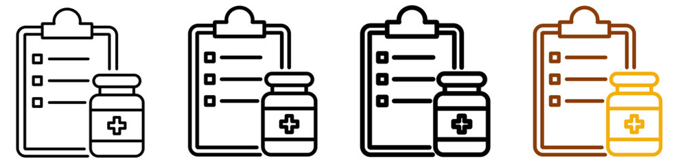 Immunization program icon set in modern outline style for government health initiatives, vaccination campaigns, and global health dashboards, featuring multistyle stroke and full color variation set