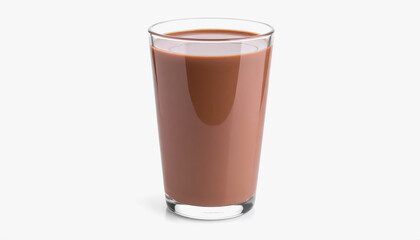 Delicious glass of belgian chocolate milk isolated on a clean white background perfect for sweet treats and desserts