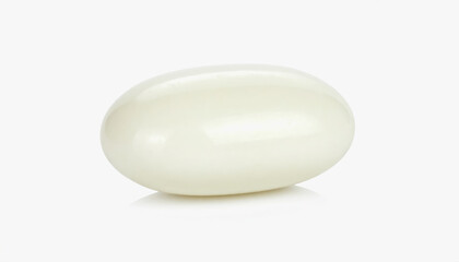 Gorgeous white pearl captured elegantly on a pure white surface with a soft glow enhancing its natural beauty