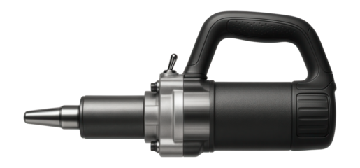 Heavy-duty concrete vibrator with reinforced bearings for long-lasting performance in a high-volume construction site.