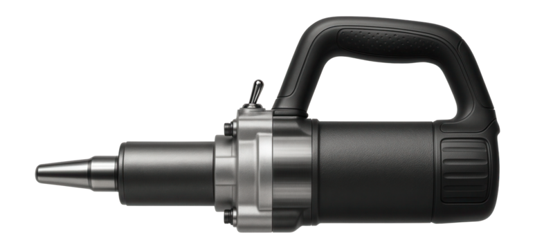 Heavy-duty concrete vibrator with reinforced bearings for long-lasting performance in a high-volume construction site.