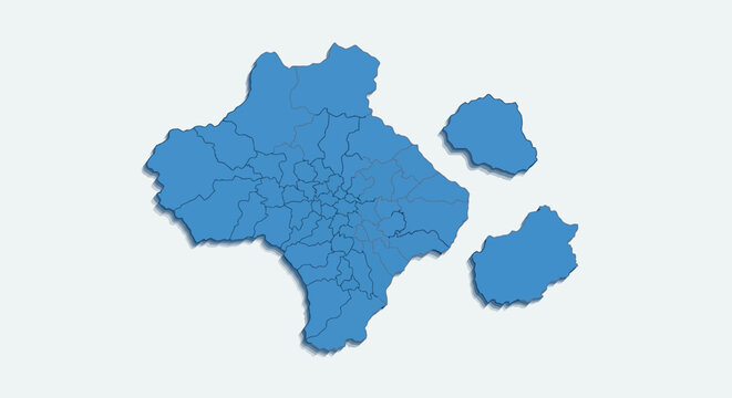 Vector Map Illustration of Bahia, Brazil, Featuring Municipalities and Geographical Divisions for Design Projects