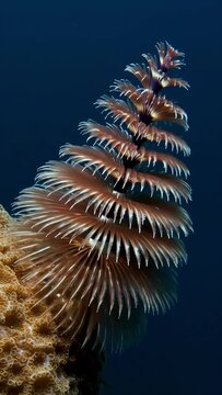 Christmas tree worm on coral