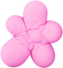 3d pink pastel inflatable shape, abstract modern icon isolated. Render of geometric illustration