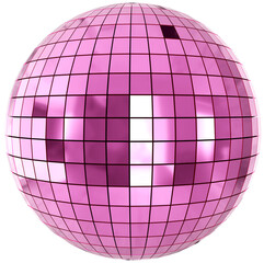3d pink pastel disco ball shape, abstract modern icon isolated. Render of geometric illustration